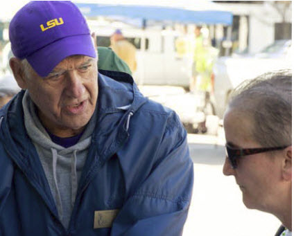 Joe Goeckel talks to a customer.